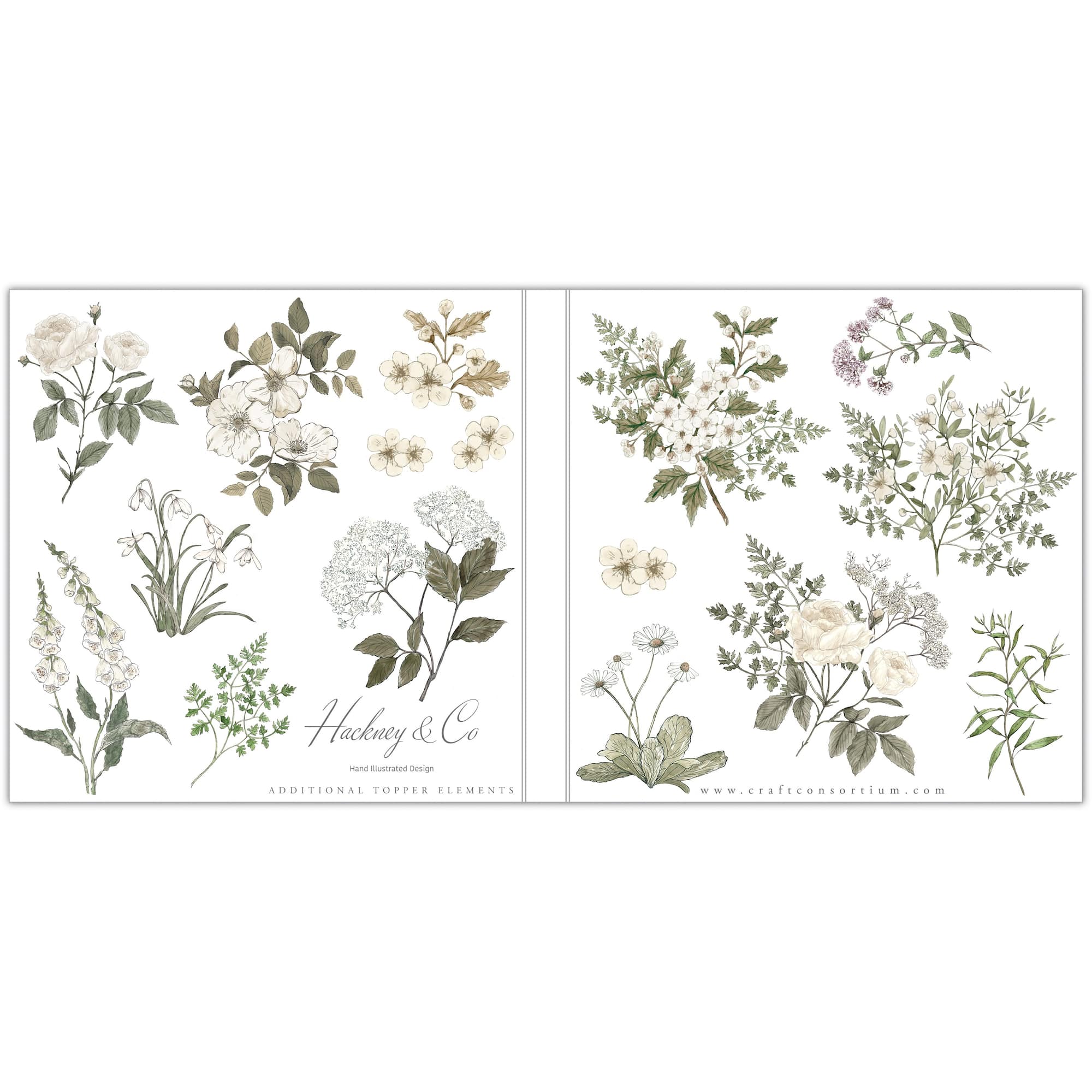 Craft Consortium Belle Fleur Double-Sided Paper Pad, 6" x 6"
